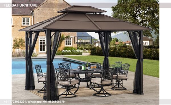 Gazebo Outdoor Gazebo Octagon Patio Gazebo Purple Leaf Double Roof Aluminum Patio Gazebo