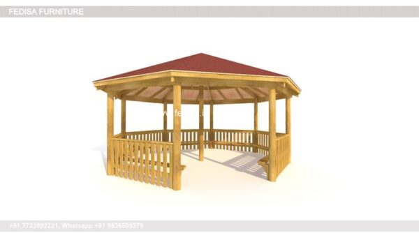 Gazebo Wooden Gazebo Garden Sun Shade Gazebo Hexagonal Wooden Garden Gazebo