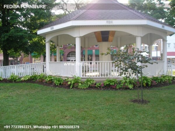 Gazebo Wooden Gazebo Steel Framed Gazebo Gray Garden Gazebo With Fire Pit