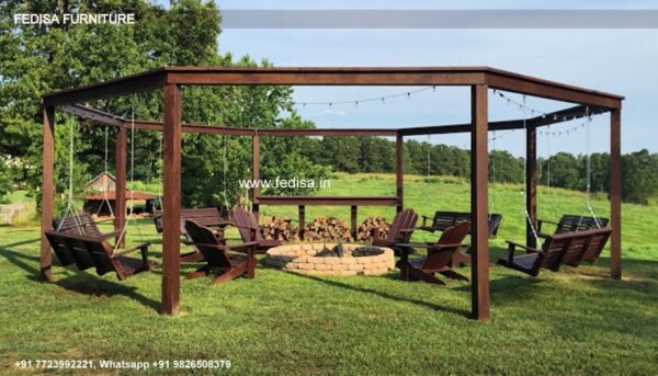 Gazebo Wooden Gazebo 3.5 M Round Gazebo Cozy Lifestyle Gazebo