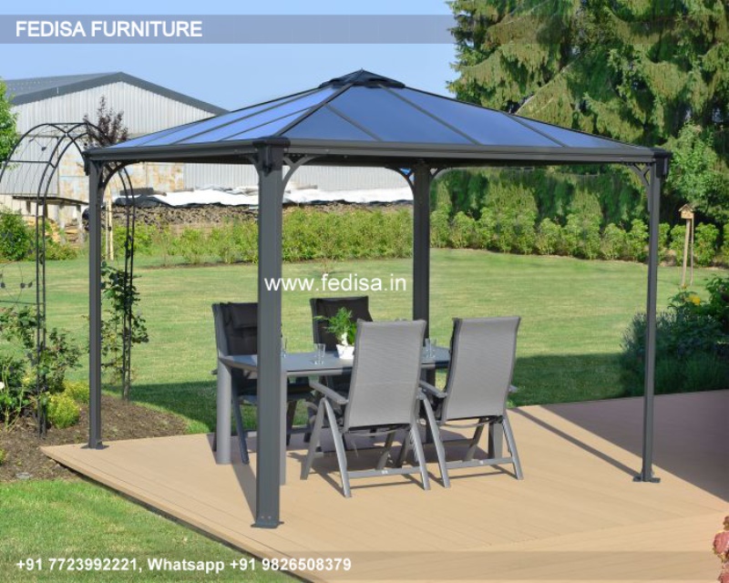Gazebo Outdoor Gazebo Metal Garden Gazebos For Sale Blooma 3m Dark Gray & White Retractable Awning