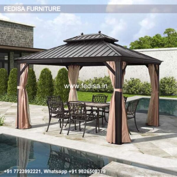 Gazebo Wooden Gazebo 5 Metre Round Gazebo Purple Leaf Hardtop Gazebo 10x12