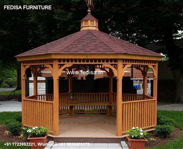 Gazebo Garden Gazebo Garden Vida Gazebo 3x5 Hexagonal Oak Gazebo