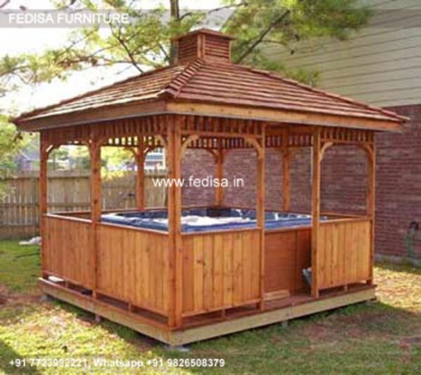 Gazebo Wooden Gazebo Gray Aluminum Gazebo 2.7 Mx 2.7 M Gazebo