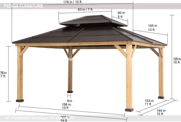 Gazebo Garden Gazebo 3x3 Timber Gazebo Gray Patio Gazebo