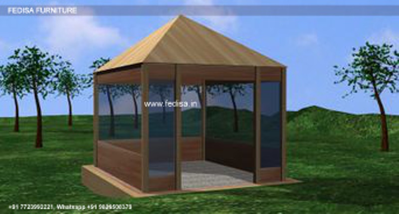 Gazebo Small Gazebo Hard Roof Gazebo 3x9 Pergola Gray Metal