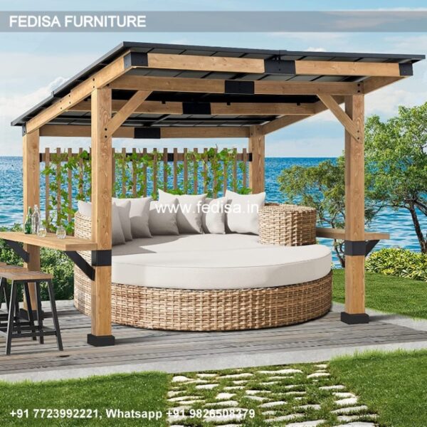 Gazebo Garden Gazebo 4m X 3m Steel Permanent Gazebo Wooden Hot Tub Pergola