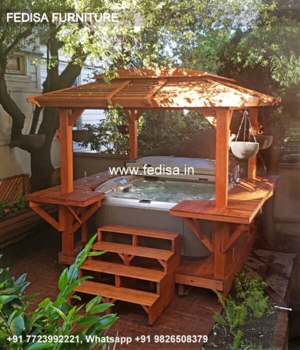 Gazebo Wooden Gazebo Pergola 2m X 2.5 M Garden Sun Shade Gazebo