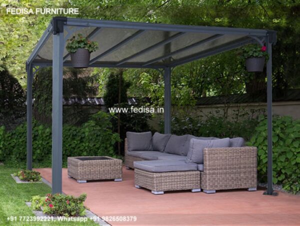 Gazebo Garden Gazebo Aluminum Sliding Roof Gazebo 2.5 X 2.5 Gray Gazebo