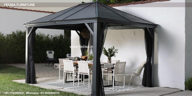 Gazebo Outdoor Gazebo Small Round Wooden Gazebo Gray 2x2 Gazebo