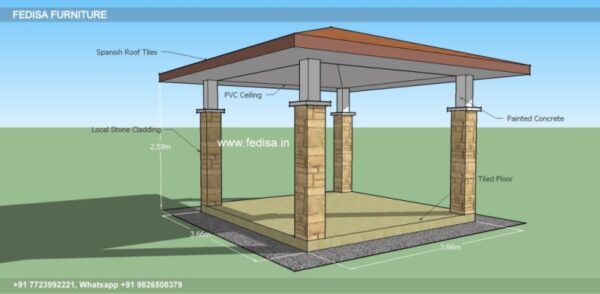 Gazebo Wooden Gazebo Garden Winds Gazebo 10x21 Wooden Gazebo With Flat Roof