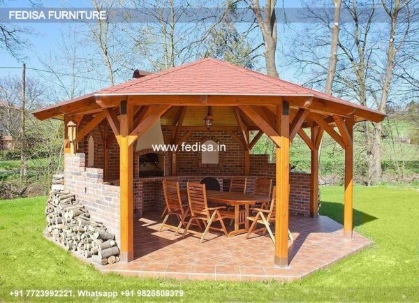 Gazebo Outdoor Gazebo Wooden Gazebo With Solid Roof Green Hexagonal Gazebo