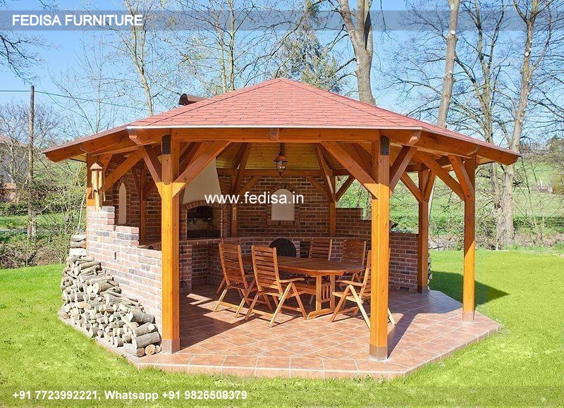 Gazebo Outdoor Gazebo Wooden Gazebo With Solid Roof Green Hexagonal Gazebo