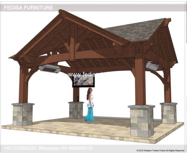 Gazebo Wooden Gazebo Gazebo 3 X 4 M Garden Hot Tub Gazebo