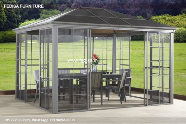 Gazebo Garden Gazebo 3m X 3m Gray Gazebo Wooden Pitched Roof Gazebo