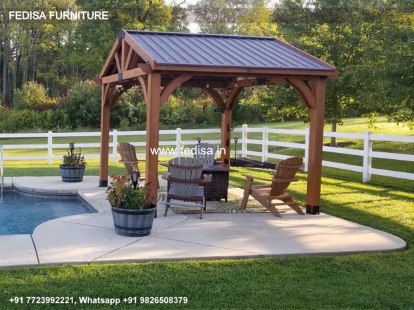 Gazebo Wooden Gazebo Wooden Gazebo With Decking Purple Leaf Double Roof Aluminum Patio Gazebo