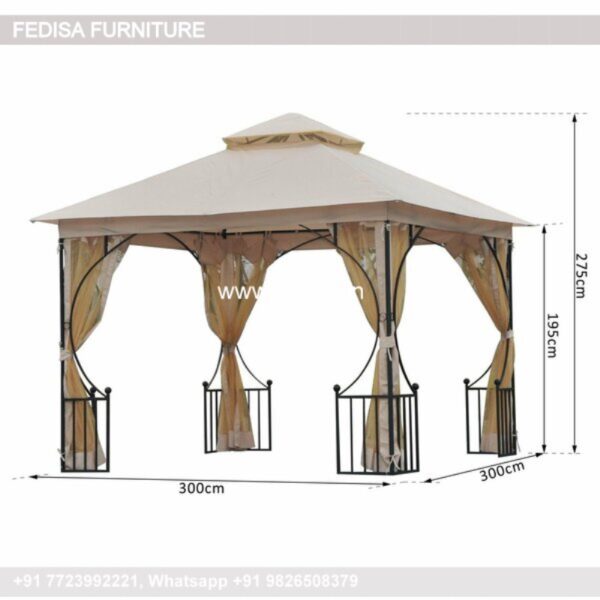 Gazebo Outdoor Gazebo Gray Gazebo 3m X 3m Metal Gazebo 4m X 3m