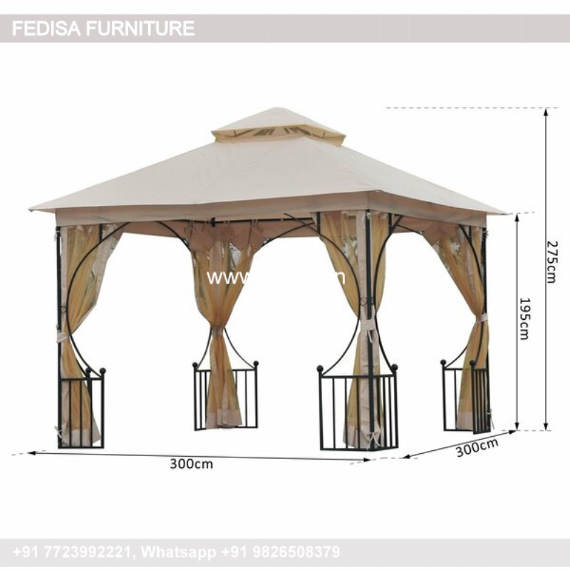 Gazebo Outdoor Gazebo Gray Gazebo 3m X 3m Metal Gazebo 4m X 3m