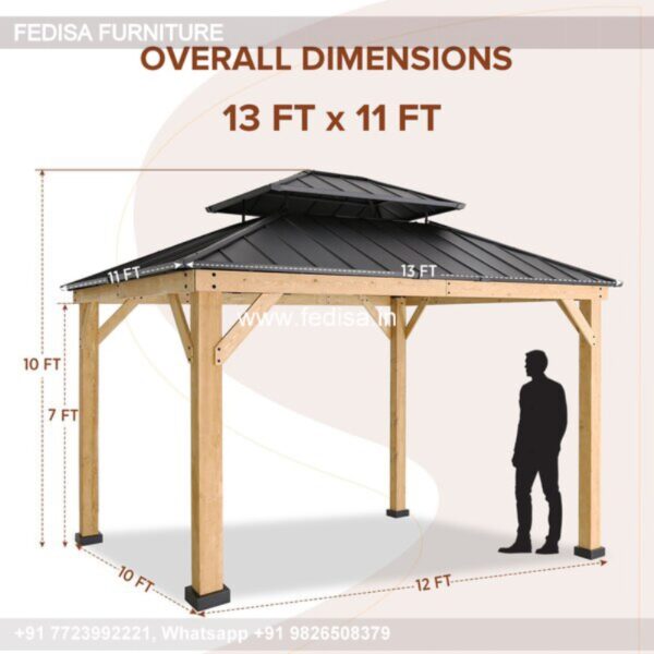 Gazebo Small Gazebo Wooden Circular Gazebo Metal Pergola 3m X 4m