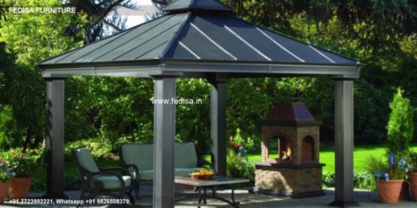 Gazebo Wooden Gazebo Wall Mounted Garden Gazebo Metal Pergola 3m X 4m
