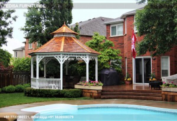 Gazebo Wooden Gazebo Slatted Roof Gazebo Gazebo 3.5 M