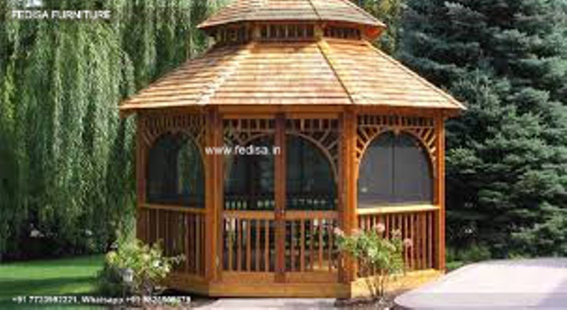 Gazebo Small Gazebo 3x3 Permanent Gazebo Hexagonal Oak Gazebo