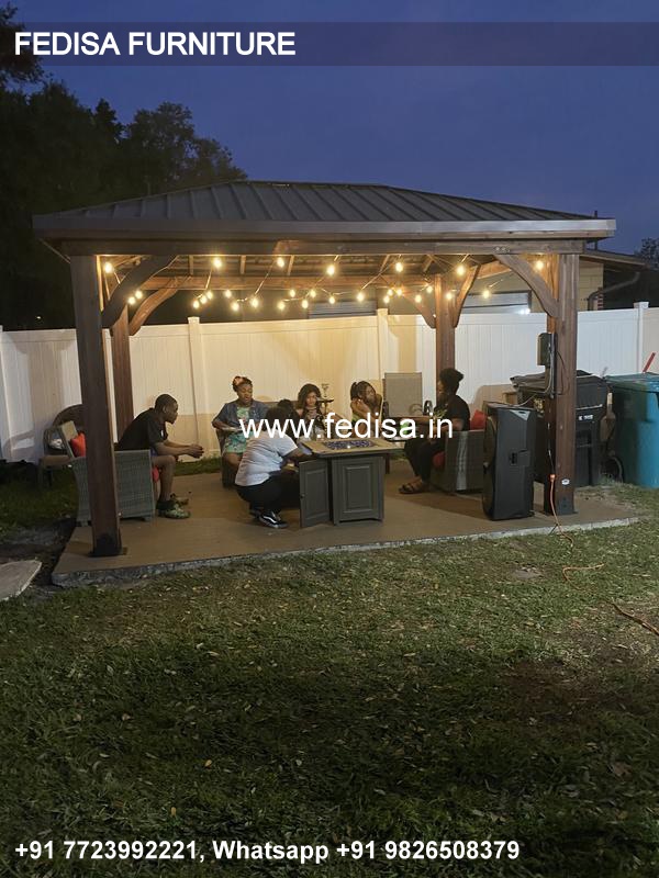 Gazebo Metal Gazebo Croft 3m X 3m Charcoal Pergola Summer Garden Gazebo Domed Pergola