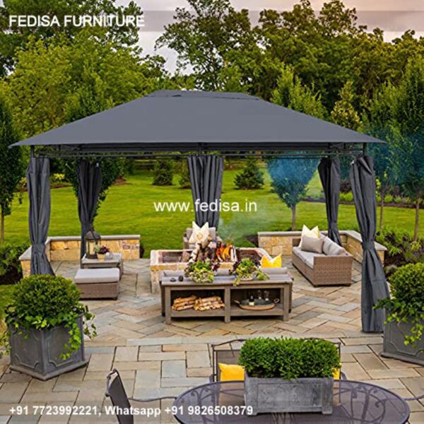 Gazebo Pergola Gazebo Gray Hexagon Gazebo 3mx3m Gray Gazebo