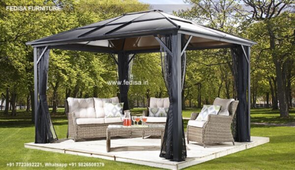 Gazebo Wooden Gazebo Hexagon Pergola Corner Garden Gazebo