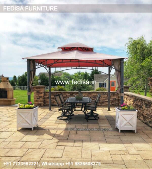 Gazebo Garden Gazebo 10x8 Pergola Gray Waterproof Gazebo