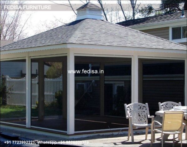 Gazebo Wooden Gazebo Enclosed Hot Tub Gazebo Waterproof Permanent Gazebo
