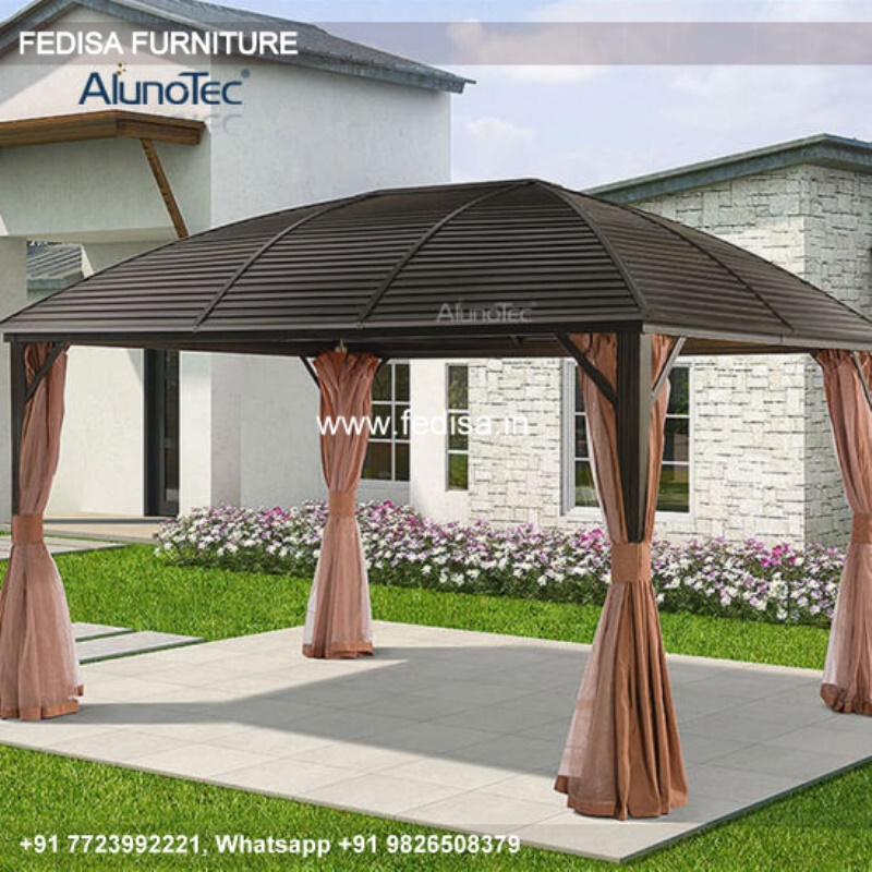 Gazebo Garden Gazebo Metal Pergola 2.5 X 2.20 Gray Bar Gazebo