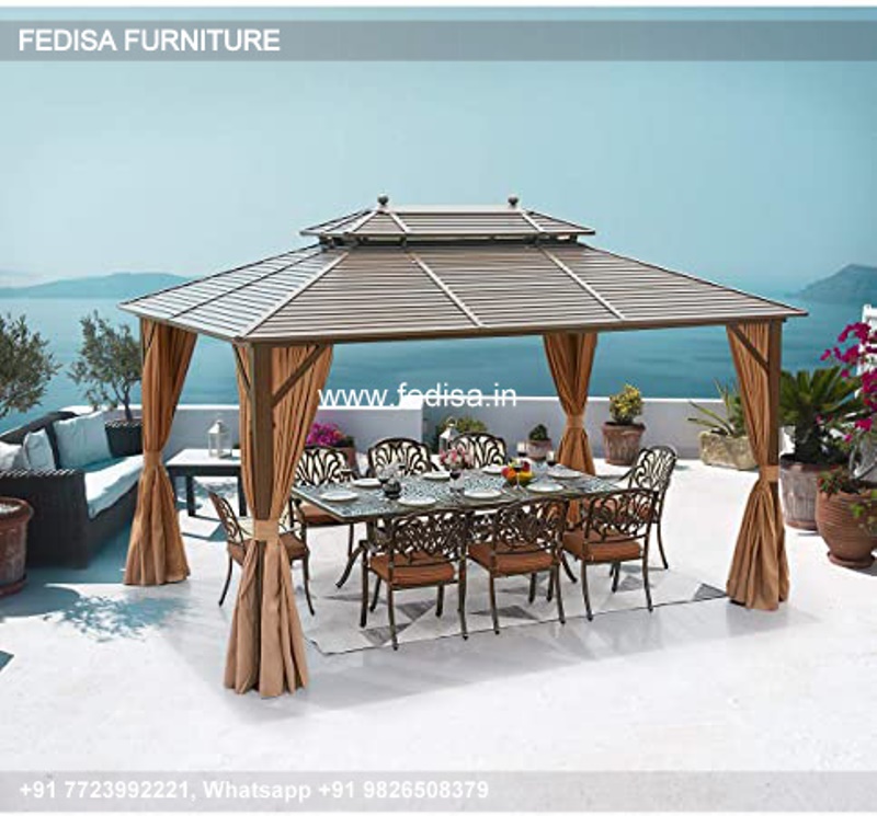 Gazebo Outdoor Gazebo Telescopic Gazebo Wooden Hexagonal Garden Gazebo