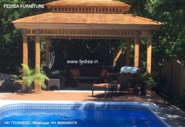 Gazebo Wooden Gazebo Waterproof Hot Tub Gazebo 2.5 Meters Pergola