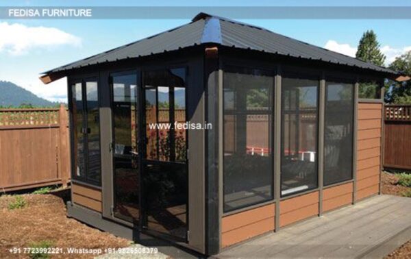 Gazebo Wooden Gazebo Flat Roof Wooden Gazebo Gray Patio Gazebo